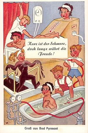 Oferta limitowana Duitsland Bad Pyrmont Kurz ist der Schmerz, doch lange wahrt die Freude! Cartoon Humor Deutschland Europa HC31456