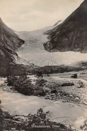 Noorwegen Briksdalsbrea Olden Gletscher 1928 Fotokaart Norge Norway Europa HC31369 Autentyczny