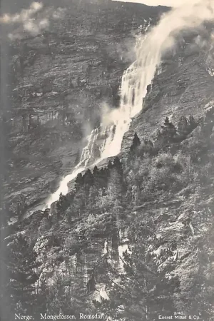 Noorwegen Mongefossen Romsdag Waterval 1928 Fotokaart Norge Norway Europa HC31311 Popularny