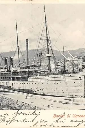 Oferta Italië Genova Bacini di Carenaggio 1901 Stoomschip Kaiser Wilhelm II Deutschland Duitsland Scheepvaart Italia Europa HC30121