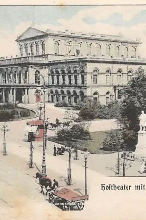 Wysoka jakość Duitsland Hannover Hoftheater mit Stromeyer-Denkmal Tram 1903 Deutschland Europa HC30115