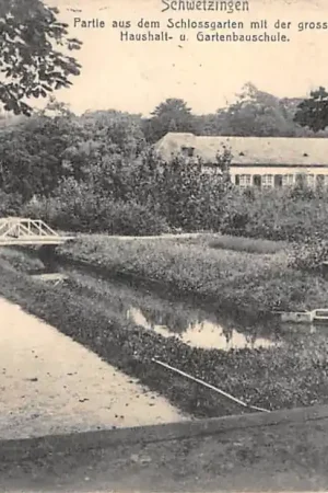 Ekspresowa dostawa Duitsland Schwetzingen Partie aus dem Schlossgarten mit der grossh. Haushalt- u. Gartenbauschule 1907 Rhein-Neckar Deutschland Europa HC29293