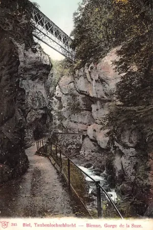 Zwitserland Biel Taubenlochseschlucht Bienne Gorge de la Suze 1907 Suisse Schweiz Europa HC29260 Wysoka jakość