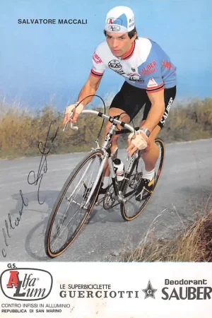 Wielrennen Salvatore Maccali Gesigneerd G.S. Alfa Lum Guerciotti Sauber Sport Italië Italia Europa HC29234 Szybka dostawa