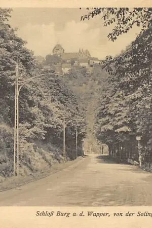 Darmowa dostawa Duitsland Bergisch-Land Schloss Burg a.d. Wupper von der Solinger Chaussee aus gesehen Deutschland Europa HC27764