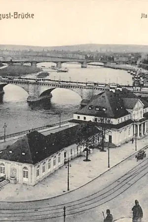 Bezpieczna płatność Duitsland Dresden Friedrich August Brucke Italienisches Dorfchen Tram Deutschland Europa HC27763