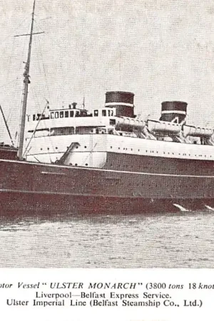 Wyprzedaż Engeland Ierland Motor Vessel Ulster Monarch Liverpool - Belfast Express Service Ulster Imperial Line Belfast Steamschip Co. Ltd. Scheepvaart Schepen England Eire Ireland Europa HC27408