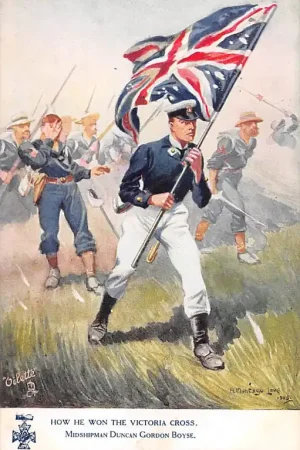 Nowość Engeland How he won the Victoria Cross Midshipman Duncan Gordon Boyse Militair Illustrator H. Montagu Love 1905 England Europa HC27362