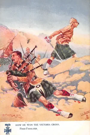 Engeland How he won the Victoria Cross Piper Findlater Militair Illustrator H. Montagu Love 1905 England Europa HC27361 Zwrot pieniędzy