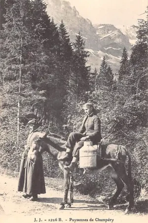 Zwitserland Paysannes de Champery Klederdracht Schweiz Suisse Switzerland Europa HC27221 Bezpieczna płatność