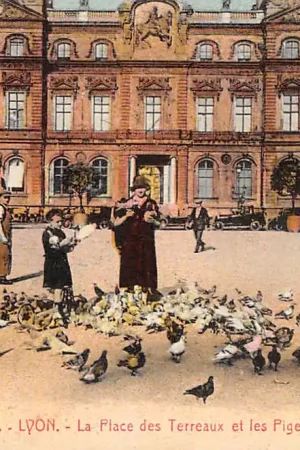 Nowość Frankrijk Lyon La Place des Terraux et les Pigeons 1930 France Europa HC25973