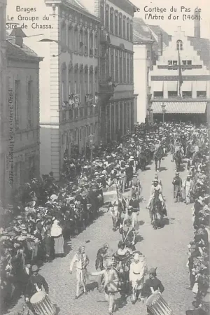 België Brugge Bruges Cortege du Pas de l'Arbre d'or (1468) Le Groupe du Sire de Chassa Europa HC25127 Premium