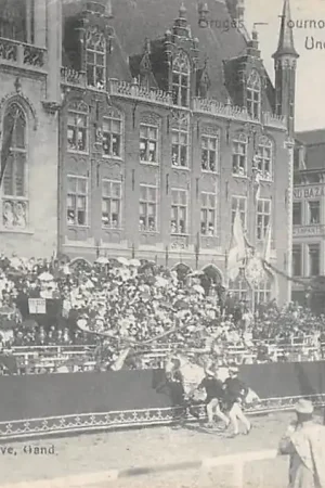 België Brugge Bruges Tournoi du Pas de l'Abre d'or (1468) Une Passe de la Joutes Europa HC25121 Autentyczny