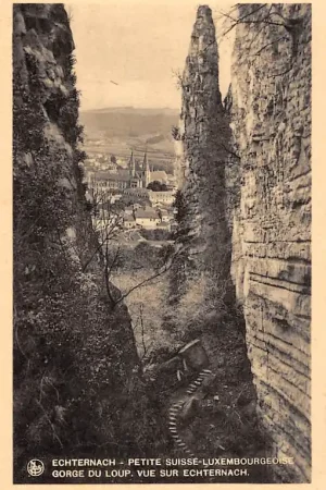 Luxemburg Luxembourg Echternach Petite Suisse Luxembourgeoise Gorge du Loup Vue sur Echternach jaren 30 Europa HC24498 Wyprzedaż