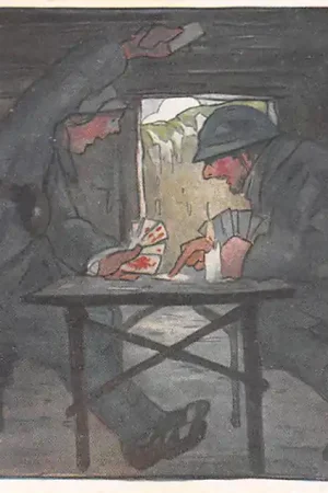 Frankrijk WO1 1914-1918 La journee du Poilu Le repos Kaartende soldaten in loopgraaf Militair Illustrator Paul Chambry France Europa HC24305 Najlepsza cena