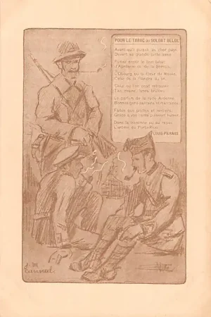 Oferta België WO1 1914-1918 Pour le tabac du soldat Belges Illustrator J.M. Canneel EuropaHC23684