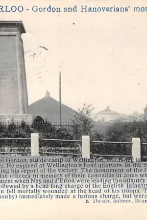 België Waterloo Gordon and Hanoverians' Monuments 1920 Engeland England Europa HC23768 Zwrot pieniędzy