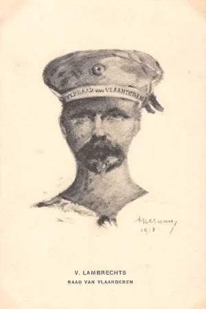 Ostatnia szansa België WO1 1914-1918 Raad van Vlaanderen V. Lambrechts Verraad van Vlaanderen Illustrator A. Perquy Spotprent Militair Europa HC23628