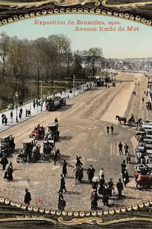 Premium België Brussel Avenue Emile de Mot Tram Auto Exposition de Bruxelles 1910 Europa HC23063