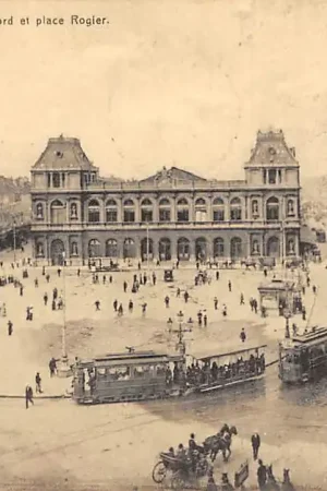 België Brussel Bruxelles Gare du Nord et Place Rogler Station Spoorwegen Trams Europa HC22432 Promocja