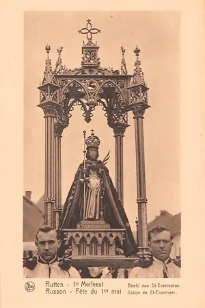 Oryginalny België Rutten 1e Meifeest Beeld van St. Evermarus Tongeren Europa HC22382