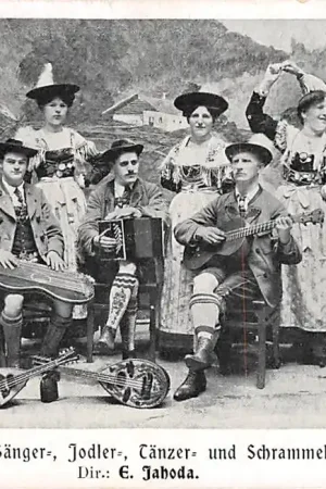 Duitsland Gluckskinder Sanger-, Jodler-, Tanzer-, und Schrammel-Gesellschaft Dir. E. Jahoda Deutschland Europa HC22023 Oryginalny