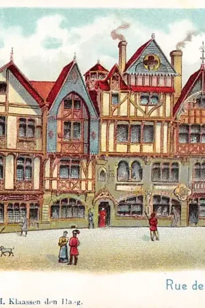 Frankrijk Paris Expostition Universelle 1900 Le vieux Paris Rue des Vieilles - Ecoles France Europa HC21169 Autentyczny