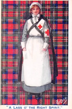 Promocja Engeland WO1 1914-1918 Humor Cartoon Verpleegster Rode Kruis A lass o' the right spirit England Great Britain Europa HC21147