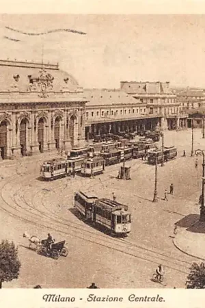 Tani Italië Milano Stazione Centrale Station Spoorwegen Tram 1915 Italia Europa HC21093