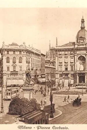 Italië Milano Piazza Corbusio Tram Italia Europa HC21092 Premium