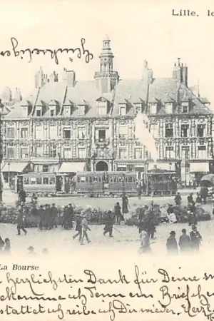 Oryginalny Frankrijk Lille La Bourse Stoomtram 1901 Tram France Europa HC20841