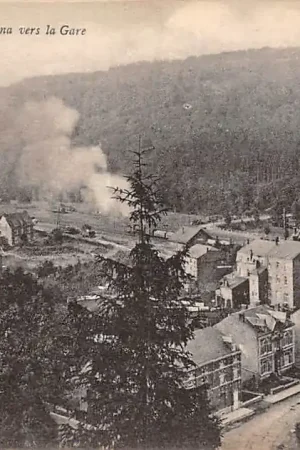 Kup teraz België Houyet Panorama vers la Gare 1927 Spoorwegen Station Europa HC20769