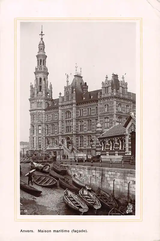 Oryginalny België Antwerpen Anvers Maison martime facade 1911 Europa HC20661
