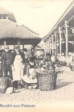 België Brussel Bruxelles Interieur du Marche aux Poissons Volksleven Straatleven 1903 Europa HC20637 Zwrot pieniędzy