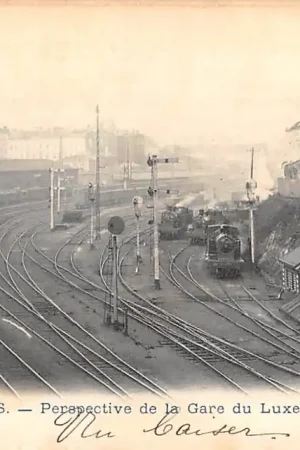 Nowość België Brussel Elsene Bruxelles-Ixelles Perspective de la Gare du Luxembourg Stoomtreinen Station Spoorwegen Treinen Europa HC20631