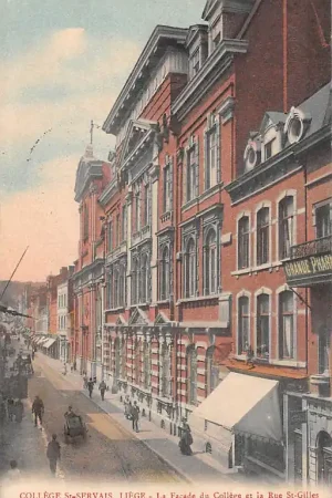 België Luik Liège College St-Servais La Facade du College et la Rue St-Gilles 1910 Europa HC20607 Tylko dziś