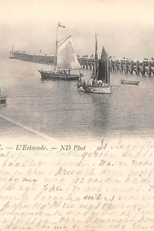 Oryginalny België Blankenberge Blankenberghe L'Estacade Schepen Scheepvaart 1900 Europa HC20560