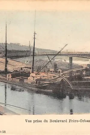 Oryginalny België Liège Luik Vue prise du Boulevard Frere-Orban Binnenvaart schepen Scheepvaart 1900 Europa HC20387