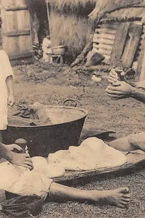 Oceanië New Caledonia Pof-maken! nationaal voedsel der Kanakken Canaques Missiën der Paters der Heilige Harten België Azië HC20292 Najlepsza cena