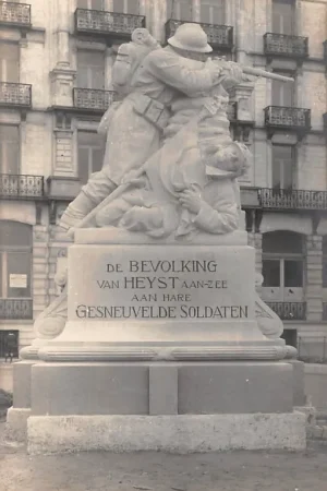 Oryginalny België Heyst aan Zee Fotokaart Monument De bevolking van Heyst aan Zee aan hare gesneuvelde soldaten WO1 1914-1918 De Groote Oorlog Militair Europa HC19059