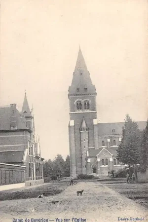 Oryginalny België Camp de Beverloo Vue surl'Eglise Europa HC19083