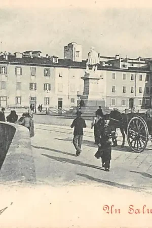 Italie Livorno Un Saluto Piazza Garibaldi 1900 Italia Europa HC18924 Bezpieczna płatność