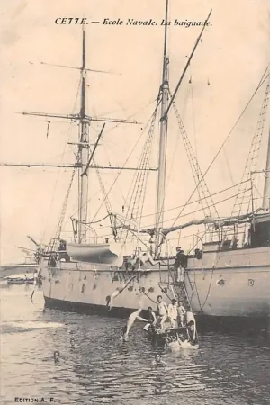 Frankrijk Sete Cette Ecole Navale La baignade Marine Scheepvaart France Europa HC18871 Popularny