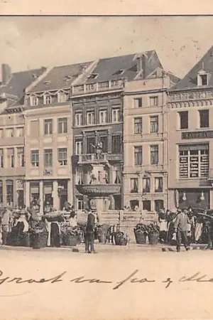 Nowość Duitsland Aachen Marktplatz met martkthandelaren en volk 1902 Deutschland Europa HC17699