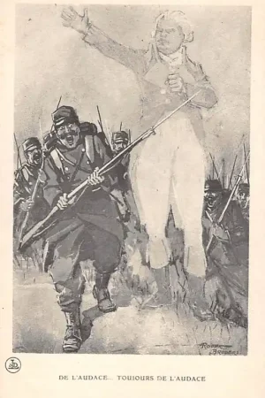 Oryginalny Frankrijk Militair WO1 1914 -1918 De l'audace.. toujours l'audace Illustrator Roger Brodes France Europa HC16600