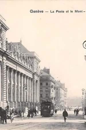 Zwitserland Genève La Post et le Mont - Blanc Tram Schweiz Switzerland Suisse EuropaHC16540 Tani