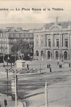 Zwitserland Geneve La Place Neuve et le Theatre Tram Schweiz Switzerland Suisse Europa HC16539 Tani