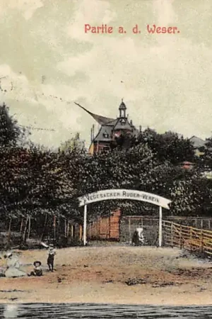 Duitsland Bremen Vegesack Partie a.d. Weser Vegesacker Ruder-Verein Hotel Bellevue 1907 Deutschland Europa HC16390 Bezpieczna płatność