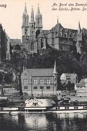 Duitsland Meissen Albrechtsburg An Bord des Dampfers Kronprinz der Sachs-Bohm. Dampschiffahrts-Gesellschaft Scheepvaart Deutschland Europa HC16130 Oferta