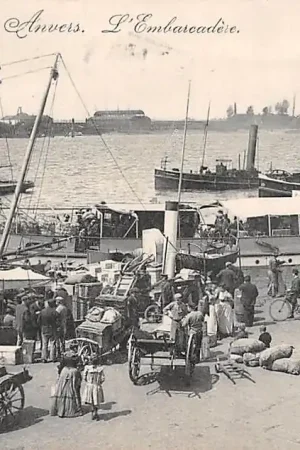 Wyprzedaż Belgie Antwerpen Anvers L'Embarcadere 1909 Scheepvaart Schepen Sleepboot Europa HC16094